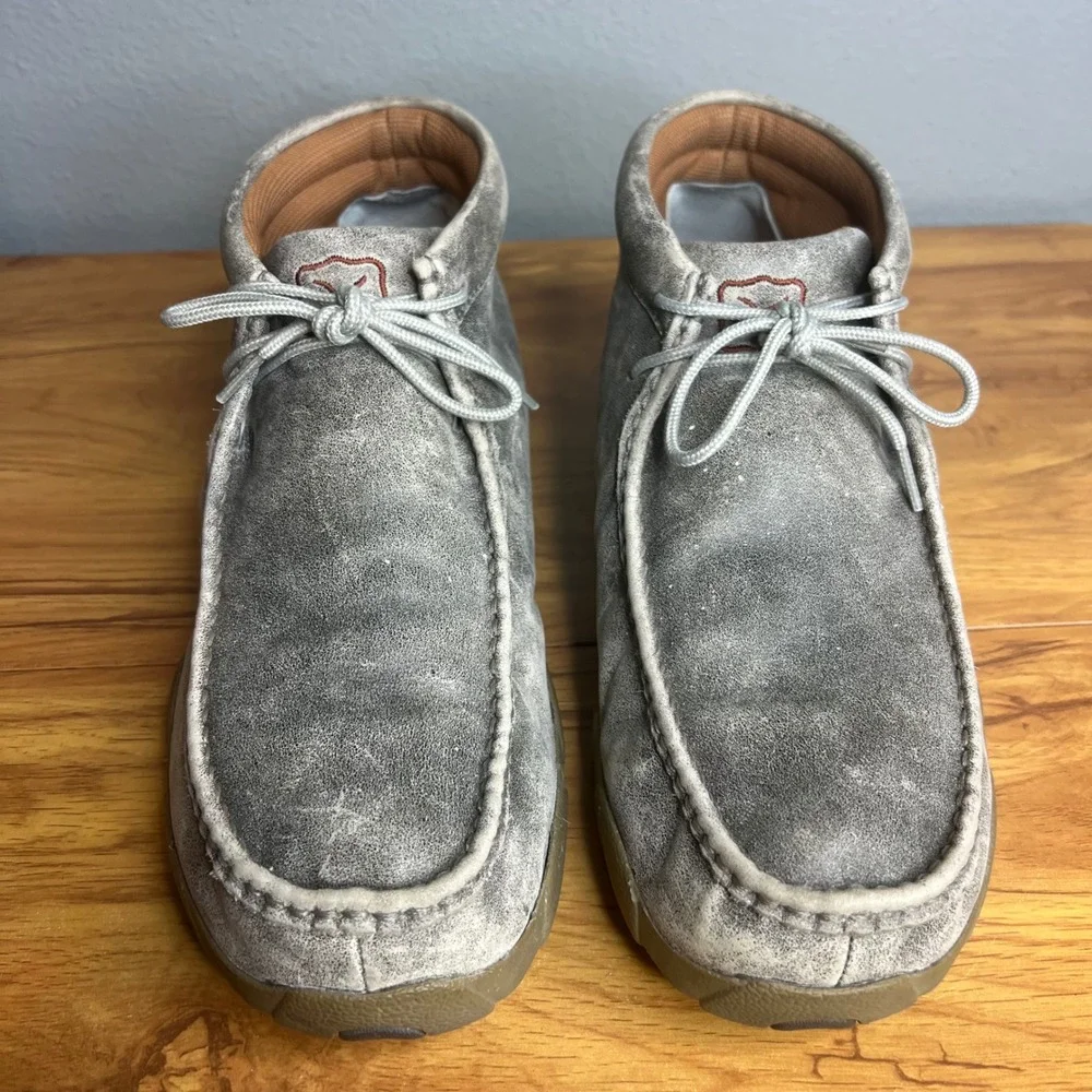 Twisted X Chukka Driving Mocs Mens 13 Gray MDM0072 Leather Casual Distressed